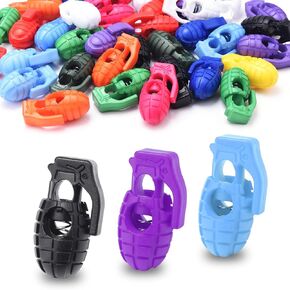 20 PCS Plastic Cord Locks for Paracord Drawstring Clip, Double Hole Spring Toggle Cord Stopper Sweatpant Hat Gloves Backpack Hoodie String Lock Elastic Shoelace Lock Fastener