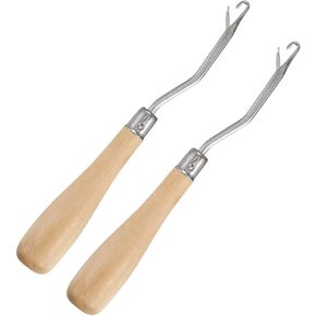 Dreadlocks Crochet Hooks for Hair 3Pcs/Set (1 Hook+2 Hooks+3 Hooks) Bamboo Handle Locs Crochet Needle Steel Crochet Hook Lock for Braid Craft,0.5mm