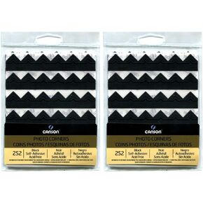 2-Pack Bundle - Canson Self Adhesive Photo Corners, Peel-Off Archival Quality, Black, 252 count each Pack in Saudi Arabia