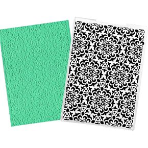 Hying 3-D Textured Impressions Background Embossing Folder, Flower Pattern Plastic Embossing Folder Template for Card Making Scrapbooking Paper Craft Album Stamps DIY Décor
