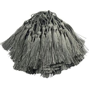 100pcs 13cm/5 Inch Silky Floss Bookmark Tassels with 2-Inch Cord Loop and Small Chinese Knot for Jewelry Making, Souvenir, Bookmarks, DIY Craft Accessory (#27)