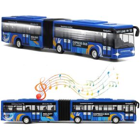 City Bus Toy for Kids, Die Cast Alloy Pull Back Vehicles, Metro Articulated Electric Bus with Sounds and Lights, Model Cars Toys Educational Gift for Kids Boys Girls Ages 3+ in Kuwait