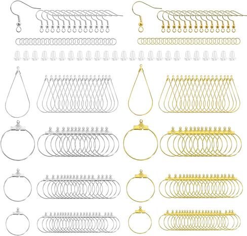 XKCWXY 483Pcs Earring Making Kit with Beading Hoops and Earring Findings in Kuwait