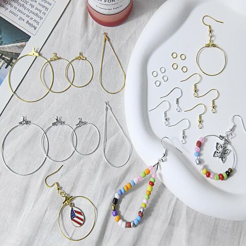 XKCWXY 483Pcs Earring Making Kit with Beading Hoops and Earring Findings in Kuwait