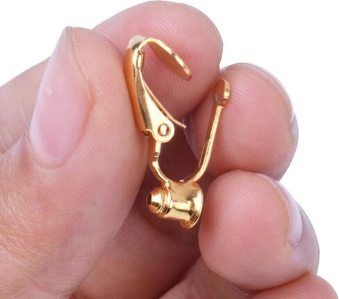 BronaGrand 20 Pieces Earring Clip Backs Clip-on Earring Converter Components Findings with Post for None Pierced Ears, Silver and Gold in Kuwait