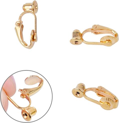 BronaGrand 20 Pieces Earring Clip Backs Clip-on Earring Converter Components Findings with Post for None Pierced Ears, Silver and Gold in Kuwait