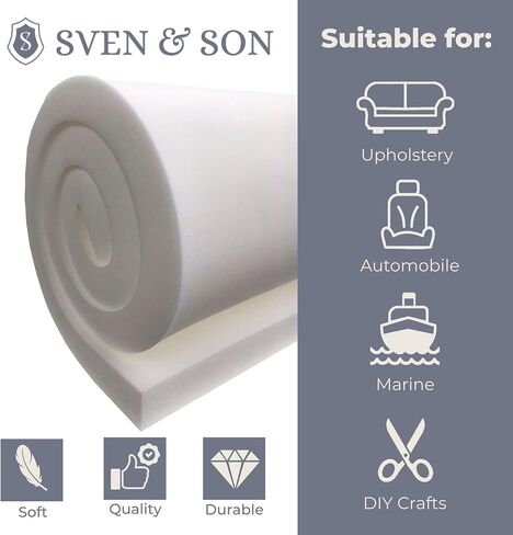 ملاءة إسفنجية للتنجيد من Sven & Son للوسائد والحرف اليدوية والتطبيقات المنزلية، مصنوعة في الولايات المتحدة الأمريكية، 36 دينارًا بحرينيًا (6 × 25 × 80) in Saudi Arabia