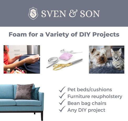 ملاءة إسفنجية للتنجيد من Sven & Son للوسائد والحرف اليدوية والتطبيقات المنزلية، مصنوعة في الولايات المتحدة الأمريكية، 36 دينارًا بحرينيًا (6 × 25 × 80) in Saudi Arabia
