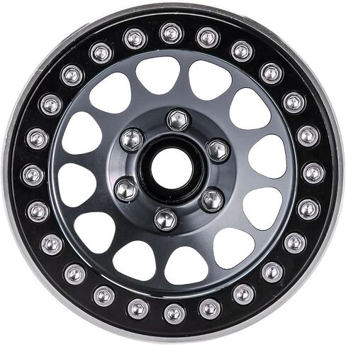 INJORA 1.9 Beadlock عجلة طبق عميق إزاحة سلبية 10.4 مم حافة عجلة لـ 1/10 RC Crawler Auto Axial SCX10 90046 AXI03007 TRX4 VS4-10 Gen8 MST CFX (أسود ورمادي) in Saudi Arabia