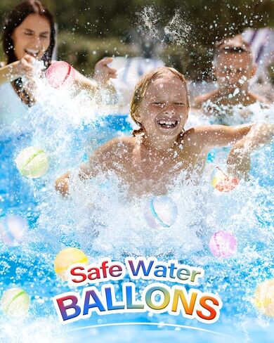 ALTOR Reusable Water Balloons, Magnetic Self Sealing Quick Fill Water Balloons, Latex-Free Silicone Water Balloons, No Pick UP after Water Fight Games, Summer Toys for Kids Adults (Classic-15 Pcs) in Kuwait