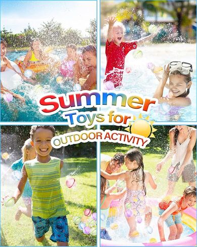 ALTOR Reusable Water Balloons, Magnetic Self Sealing Quick Fill Water Balloons, Latex-Free Silicone Water Balloons, No Pick UP after Water Fight Games, Summer Toys for Kids Adults (Classic-15 Pcs) in Kuwait