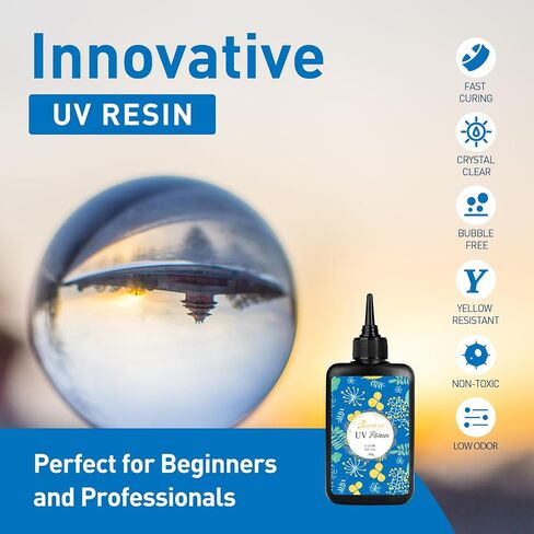 Bsrezn 200g UV Resin Kit with Light, Clear UV Epoxy Resin Cure for Jewelry in Saudi Arabia