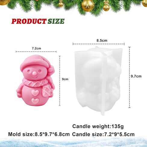 Christmas Candle Mold for Candle Making, 3D Silicone Mold for Resin Casting DIY Plaster Polymer Clay Home Decoration (Merry Christmas) in Saudi Arabia