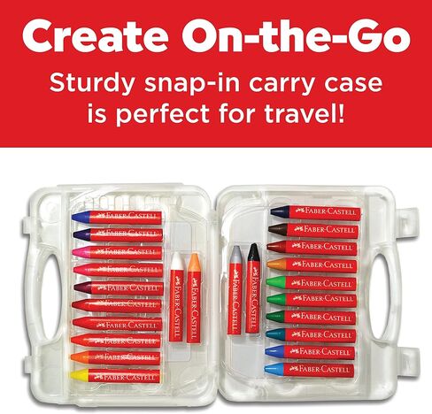 Faber-Castell Beeswax Crayons in Durable Storage Case, 12 Vibrant Colors in Kuwait