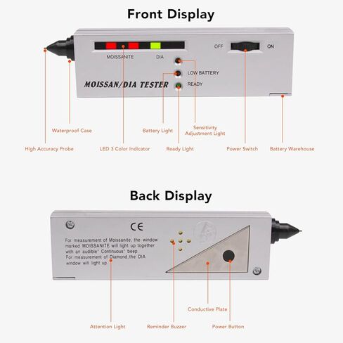 Orenic Diamond Tester,Diamond Tester Pen, LCD Display Diamond Tester,Moissanite Pen Jeweler Tester Tool with LED Indicator,Accurate Diamond Test Pen for Professional Jewelers in Kuwait