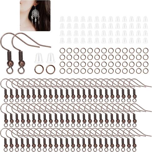 600Pcs Hypoallergenic Earring Hooks, Gold Earring Making Kit, with Earring Backs and Jump Rings for Jewelry Making (Gold) in Kuwait