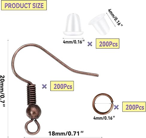 600Pcs Hypoallergenic Earring Hooks, Gold Earring Making Kit, with Earring Backs and Jump Rings for Jewelry Making (Gold) in Kuwait