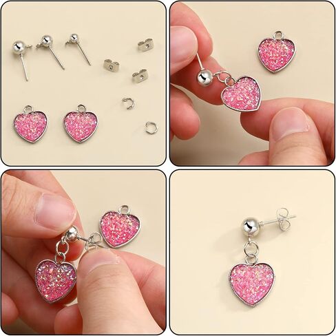 Hicarer 180 Pcs Ball Post Earring Stud with Butterfly Earring, Silver, Gold in Kuwait