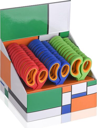 ELECKEY Scissors for School Kids Student, Kids Scissors 36 Count Bulk Set Teacher Pack(Rounded-tip, Blunt), 5 Inch in Kuwait
