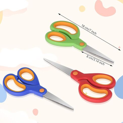ELECKEY Scissors for School Kids Student, Kids Scissors 36 Count Bulk Set Teacher Pack(Rounded-tip, Blunt), 5 Inch in Kuwait