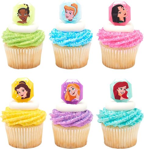 قطعة علوية للكيك من DecoSet® Disney Princess One Upon a Moment، مجموعة ديكورات مكونة من 3 قطع مع مجسمات أورورا وبيلي وسندريلا التي يمكن تجميعها لساعات من المرح بعد الحفل in Kuwait