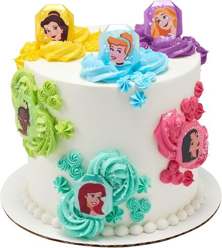 قطعة علوية للكيك من DecoSet® Disney Princess One Upon a Moment، مجموعة ديكورات مكونة من 3 قطع مع مجسمات أورورا وبيلي وسندريلا التي يمكن تجميعها لساعات من المرح بعد الحفل in Kuwait