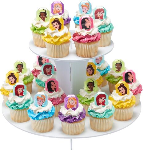 قطعة علوية للكيك من DecoSet® Disney Princess One Upon a Moment، مجموعة ديكورات مكونة من 3 قطع مع مجسمات أورورا وبيلي وسندريلا التي يمكن تجميعها لساعات من المرح بعد الحفل in Kuwait