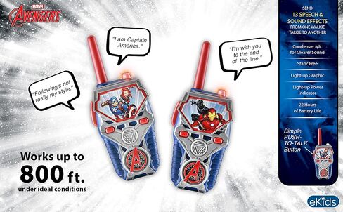 eKids Avengers Endgame FRS أجهزة اتصال لاسلكية للأطفال، أجهزة راديو ثنائية الاتجاه مع أضواء وأصوات، ألعاب داخلية وخارجية لمحبي هدايا Marvel للأولاد in Kuwait