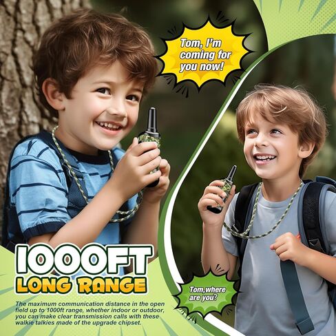 Toys for 3-8 Year Old Boys: Mini Rechargeable Walkies Talkies with Lanyard 2 Pack Christmas Birthday Gifts for 3 4 5 6 Year Old Boys Camping Outdoor Toys for 3 4 5 6-8 Year Old Boy Stocking Stuffer in Kuwait
