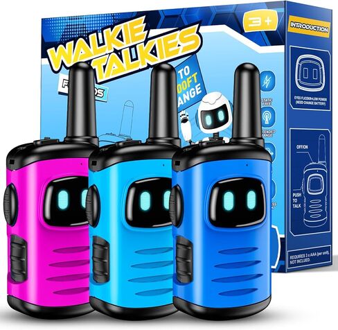 Kids Walkie Talkies Toys for Boys: DASTION-99 Mini Robots Walkies Talkies Christmas Birthday Gifts for 3 4 5 6 Year Old Boys Girls Toys for 3-6 Year Old Boy Girl Stocking Stuffers for Kids 3 Pack in Kuwait