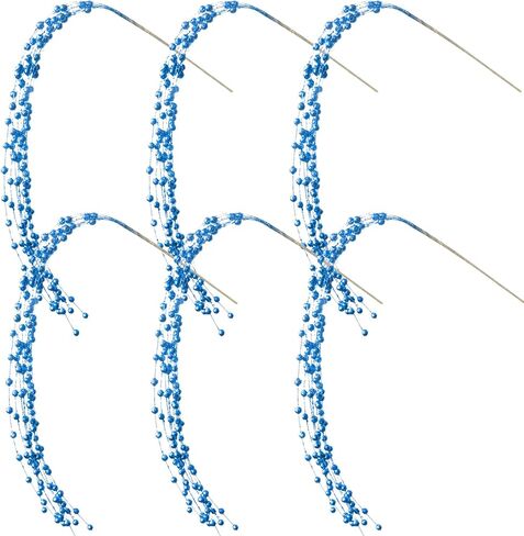 Glitter Christmas Picks Sprays Set of 6 Artificial Berry Stems Decorative Twigs Glittered Berry Picks for Halloween Xmas Tree Filler Branches Wreaths Garlands Craft Supplies Home Decor (6, Black) in Kuwait