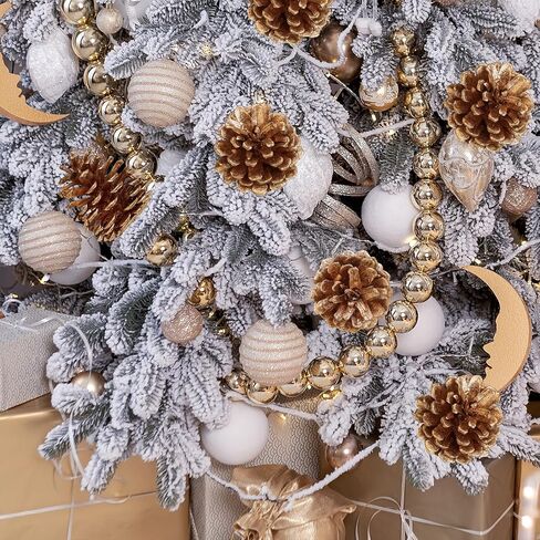 20 قطعة من Winlyn مخروط الصنوبر الذهبي يختار زخارف عيد الميلاد من كوز الصنوبر الزهري وينبع سلكي من كوز الصنوبر الطبيعي بطول 6.9 سم لشجرة عيد الميلاد وترتيبات الزهور وحرف العطلات والديكور الموسمي in Kuwait