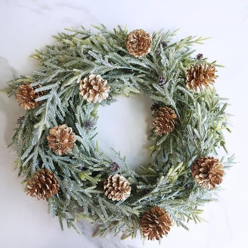 20 قطعة من Winlyn مخروط الصنوبر الذهبي يختار زخارف عيد الميلاد من كوز الصنوبر الزهري وينبع سلكي من كوز الصنوبر الطبيعي بطول 6.9 سم لشجرة عيد الميلاد وترتيبات الزهور وحرف العطلات والديكور الموسمي in Kuwait