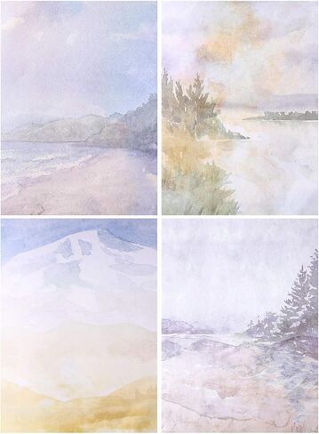 60 Sheets Stationary Papers 12 Scenic Watercolor Styles Writing Stationary Papers Letter, Double Sided Writing Paper, 8.5 x 11 Inches in Kuwait