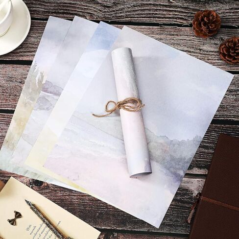 60 Sheets Stationary Papers 12 Scenic Watercolor Styles Writing Stationary Papers Letter, Double Sided Writing Paper, 8.5 x 11 Inches in Kuwait