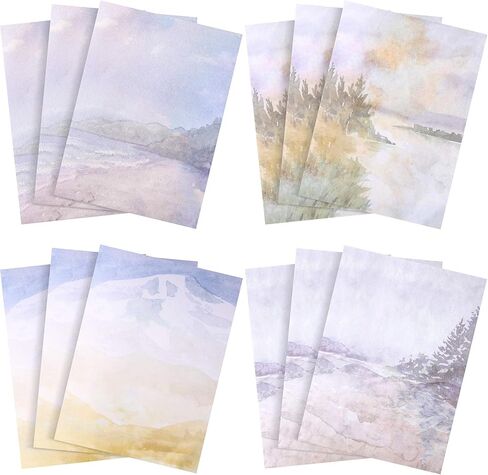 60 Sheets Stationary Papers 12 Scenic Watercolor Styles Writing Stationary Papers Letter, Double Sided Writing Paper, 8.5 x 11 Inches in Kuwait