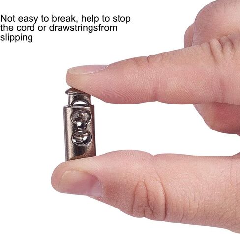 PandaHall 64pcs 8 Styls Metal Alloy Spring Fastener Cord Lock Toggle Stopper Toggle Stopper for Drawstrings in Kuwait