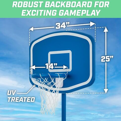 GoSports Splash Hoop UP Above Ground Pool Hoop Basketball Game with 2 Pool Basketballs and Pump in Saudi Arabia