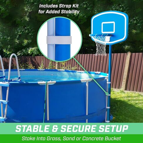 GoSports Splash Hoop UP Above Ground Pool Hoop Basketball Game with 2 Pool Basketballs and Pump in Saudi Arabia