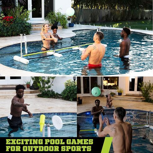 Backyard Hero Multiple Family Outdoor Sports Game Collection, Connect Four-in-a-Row, Target Bag Toss, Combo Game Sets, Pool Volleyball, Perfect for Birthday Parties in Kuwait
