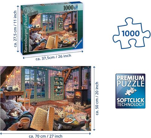 Ravensburger The Cosy Shed (1000 Piece Version of Cozy Retreat) Jigsaw Puzzle for Adults - Every Piece is Unique, Softclick Technology Means Pieces Fit Together Perfectly in Kuwait
