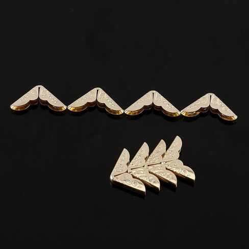 Metal Book Corner Protector 100 Pcs Metal Albums Scrapbook Book Corners Protectors for DIY Scrapbooking Picture Album Menus Memory Book Diary Corner Protecting, Golden Yellow 100 Pack in Saudi Arabia