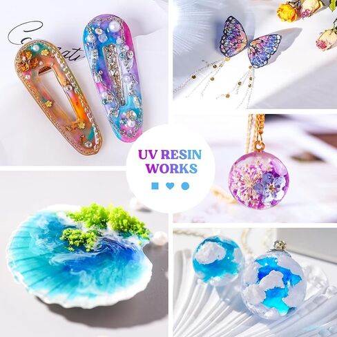 LET'S RESIN UV Resin, Upgraded 500g Crystal Clear UV Resin Hard, Low Odor Ultraviolet Epoxy Resin, UV Light Cure Solar Sunlight Activated Glue for Jewelry, Craft Decoration in Saudi Arabia
