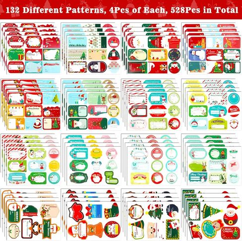 528 قطعة من ملصقات هدايا الكريسماس، ملصقات ذاتية اللصق، ملصقات هدايا الكريسماس، ملصقات اسماء لتغليف هدايا الكريسماس in Kuwait