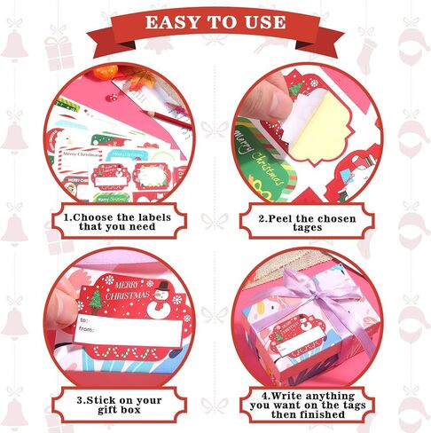 528 قطعة من ملصقات هدايا الكريسماس، ملصقات ذاتية اللصق، ملصقات هدايا الكريسماس، ملصقات اسماء لتغليف هدايا الكريسماس in Kuwait