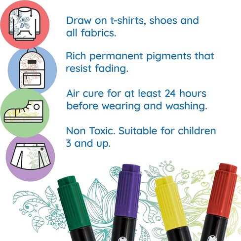 US Art Supply Super Markers 20 لونًا فريدًا من نوعه، مجموعة أقلام تحديد تي شيرت ونسيج مزدوج الأطراف - نهاية مزدوجة مع نقطة إزميل وأطراف دقيقة - 20 حبرًا دائمًا نابضًا بالحياة وجريئة in Kuwait