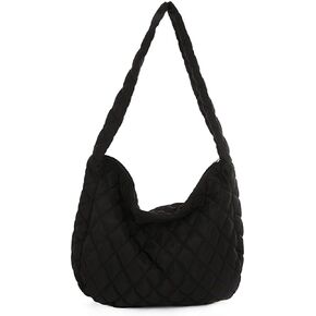 YFGBCX Quilted Tote Bags for Women Lightweight Quilted Padding Shoulder Bag Down Cotton Padded Large Tote Bags Lattice