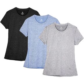 icyzone Workout Running Tshirts for Women - Fitness Athletic Yoga Tops Exercise Gym Shirts (Pack of 3) in Kuwait