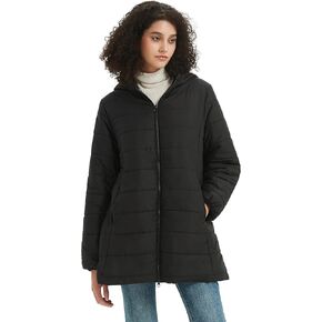 PACIBE Women's Puffer Lightweight Down Jackets Packable Quilted Winter Hooded Long Coats