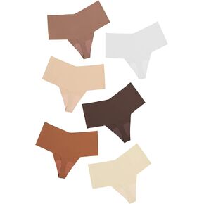 DEANGELMON نساء سلس سيور لا تظهر ثونغ الملابس الداخلية تجريب سراويل عالية الخصر طنجة حزمة متعددة (4P1، S-جديد) in Kuwait